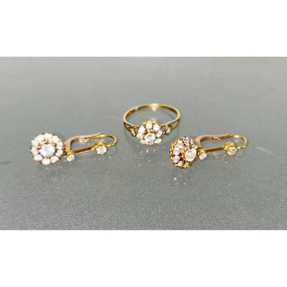 18k Scrap Gold Ring and Earrings
